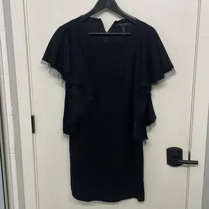 SALE!【BCBG MAXAZRIA】Black Solace Ruffle Sleeve Dress BCBGMaxAzria | Dresses | Bcbgmaxazria Black Solace Ruffle